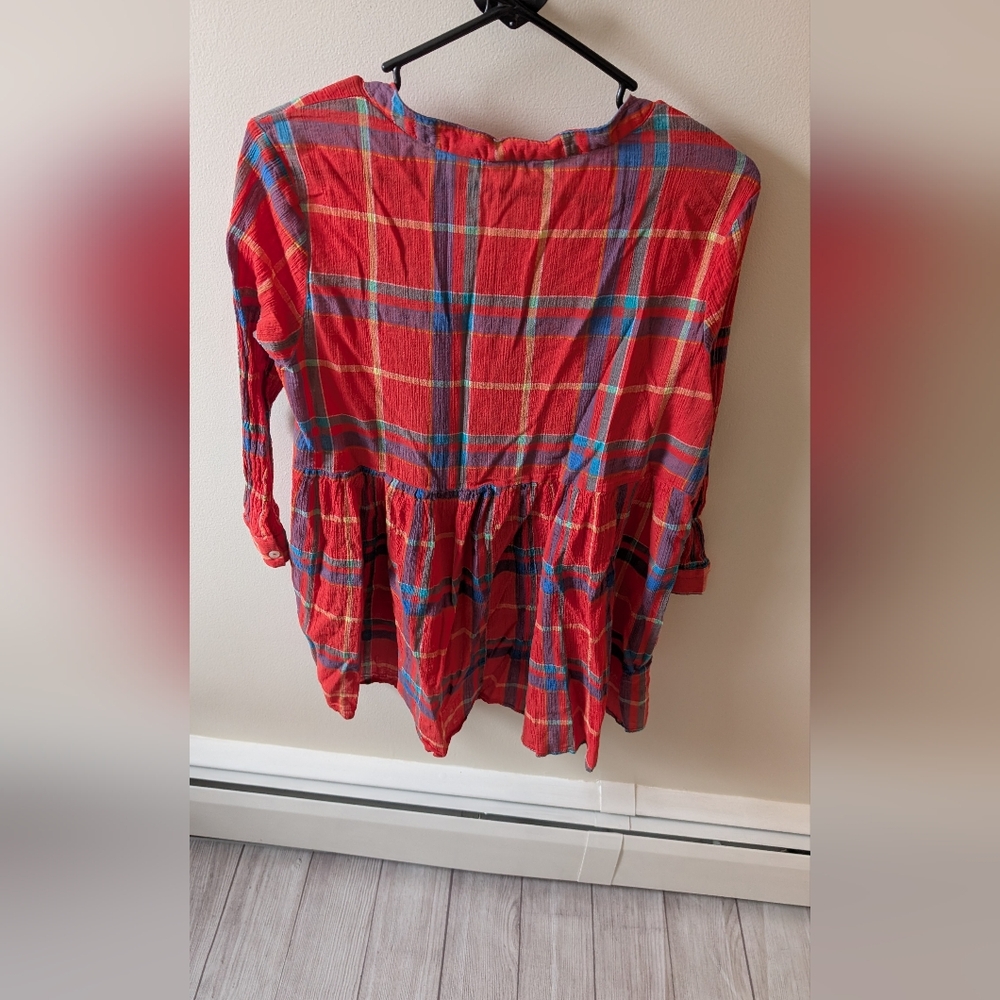 11•1•Tylho red plaid long sleeve blouse. Size Large - Picture 8 of 12
